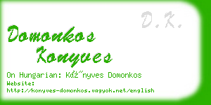 domonkos konyves business card